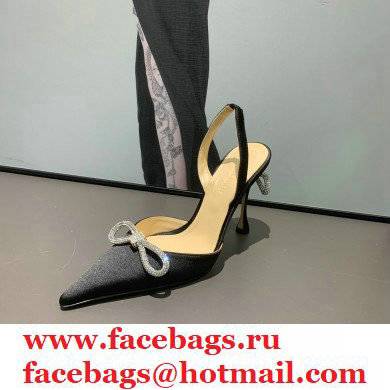 Mach  &  Mach 9cm heel Women's Black Satin Double Bow Pumps